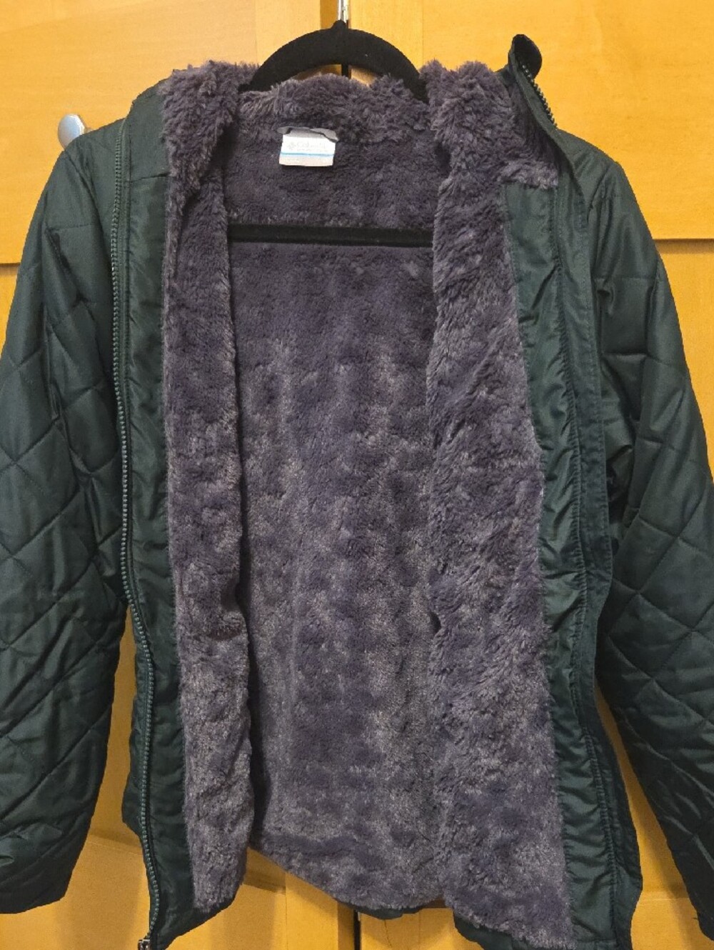 Women's Columbia Green Quilted Hooded Puffer Jacket - Picture 12 of 16